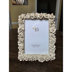 Era Home 5x7 Picture Frame Vintage Style Rose Design Rhinestones Shabby Chic